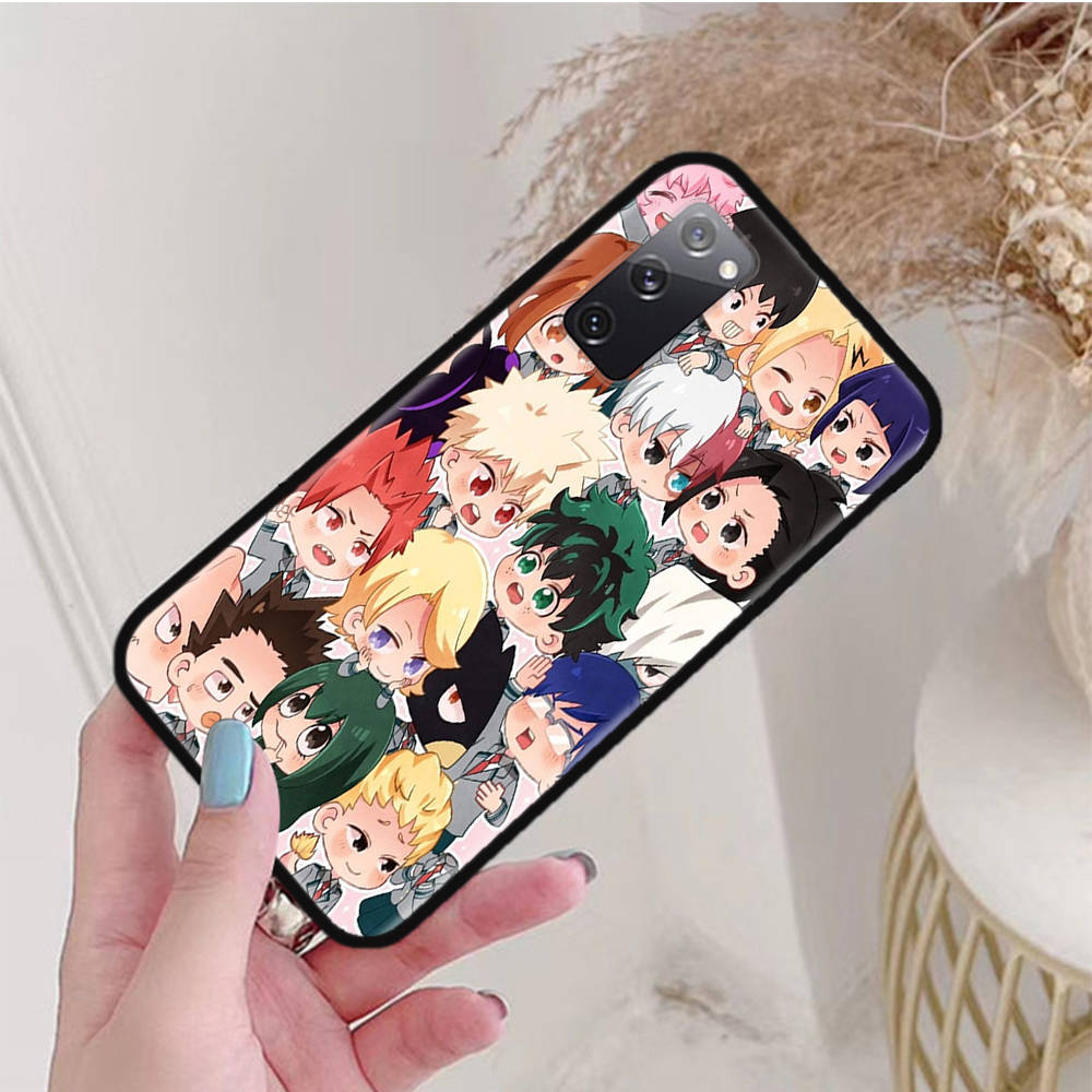 Black Case for Xiaomi Poco X6 X4 M5 M6 F5 F6 C65 C55 C50 C51 C40 Pro Redmi 14C A3X 13C 12C 11T 10A 9C Note 7 6 8A Plus W-49 My Hero Academia