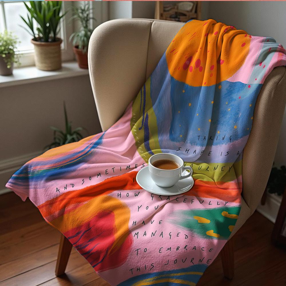 Abstract Leaf Print Anime Cartoon Flannel Blanket Soft Warm Throw for Bedroom Sofa Car Kids Holiday Gift