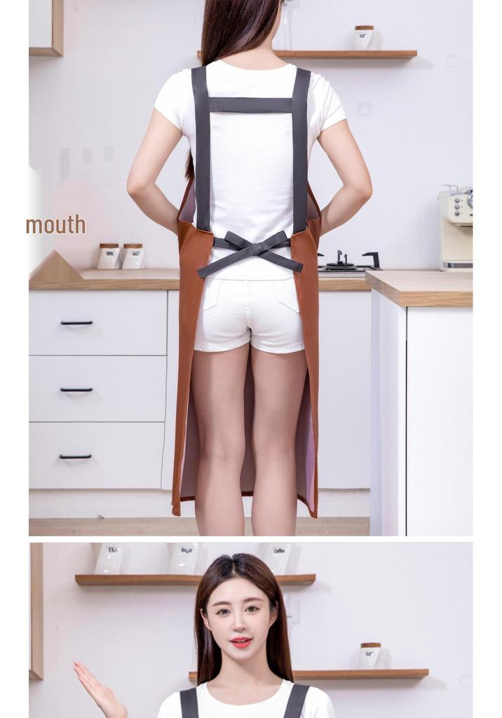 2025 New Style Waterproof Oil-proof PU Leather Kitchen & Catering Apron for Men and Women
