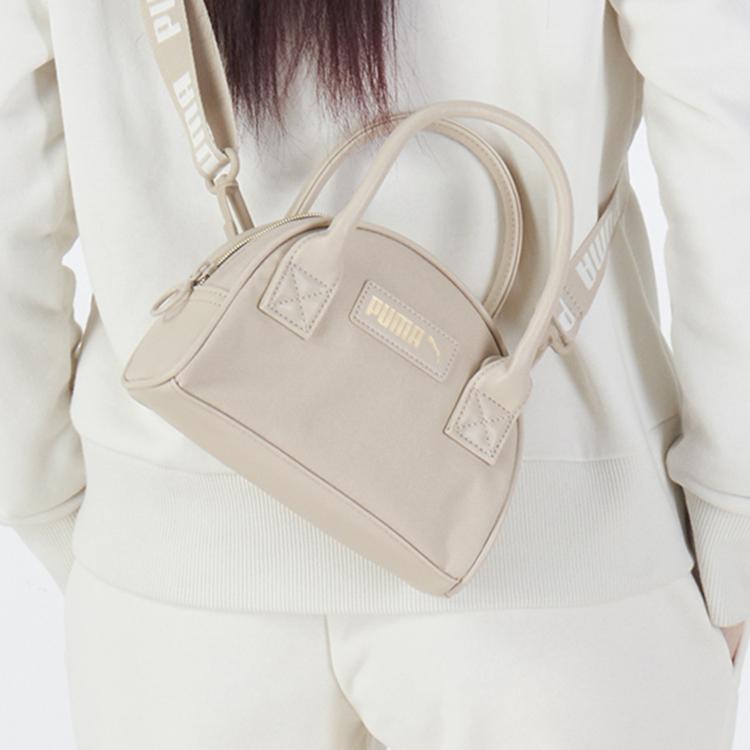 Puma Front Metal Logo Print Splicing Element Full Print Shoulder Strap Fabric And Synthetic Leather Tote Shoulder Crossbody Bag Women bags 078742-02