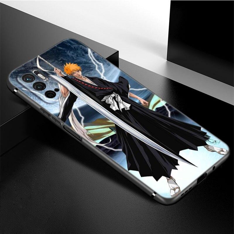 Anime BLEACHS Phone Case For Xiaomi Redmi Note 11 10 9 8 Pro 11T 5G 10T 10S 9S 9T 9i 9C 9A 8T Soft TPU Black Cover Coque Funda