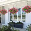 Artificial Hanging Flowers with Basket Faux Silk Flowers In Coconut Lining Basket Artificial Hanging Violet Petunia for Spring Garden Porch