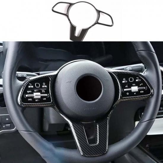 Carbon Fiber Strip Cover Trim For Benz E-Class Steering Wheel Border -