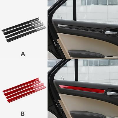 For Chrysler 300 300C 2011 2012 2013 2014 Real Soft Carbon Fiber Sticker LHD RHD Car Door Decor Panel Interior Accessories