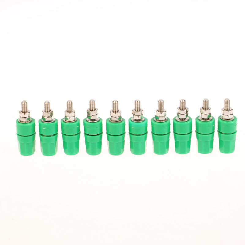 10Pcs/set M4X36 Pure Copper Terminal 4MM Banana Jack Socket 20A Binding Post Banana Plug Connector Colorful