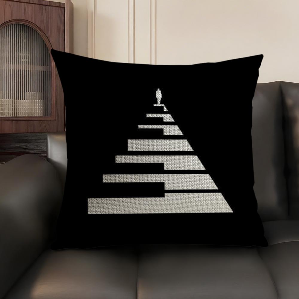 Music Piano Keyboard Cushion Cover Natural Linen Organic Fabric DoubleSided Printing Sofa Home Decor Breathable