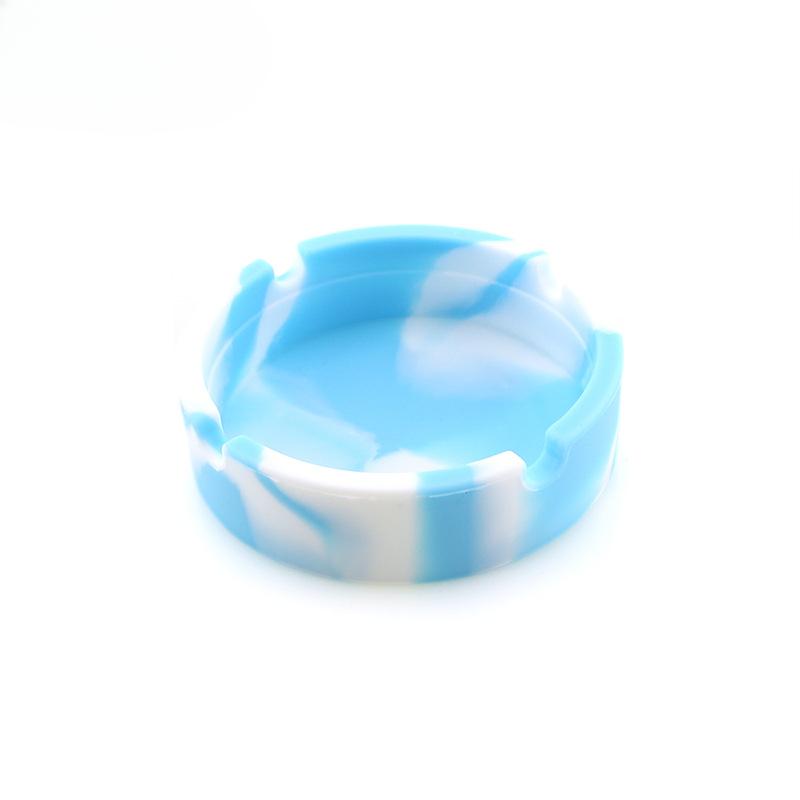 1PC Silicone round ashtray camouflage solid color fluorescent models ashtray anti-scald easy to clean ashtray