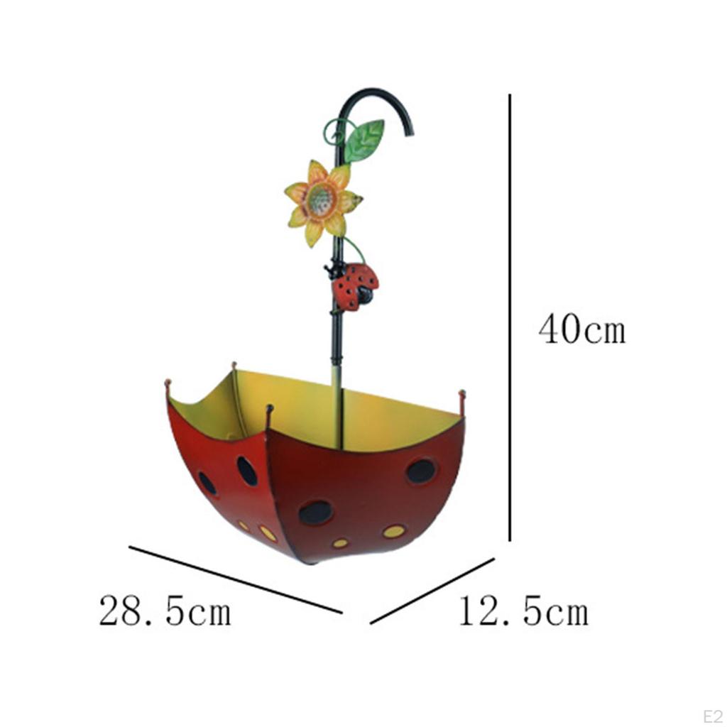 Railing Flower Pot Hanging Planter Garden Art Decorative Creative Umbrella Wall Mounted