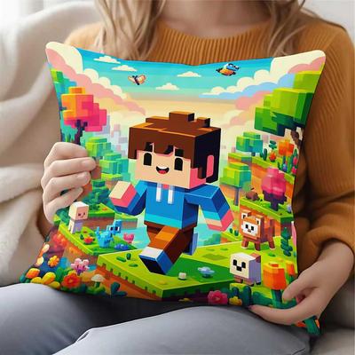 1pc 1pcs Double-Sided Game-Themed Cushion Cover Suitable for Sofa Bed Pillowcase with Zipper Closure, Machine Washable Modern Pillow Case Cover for Ro