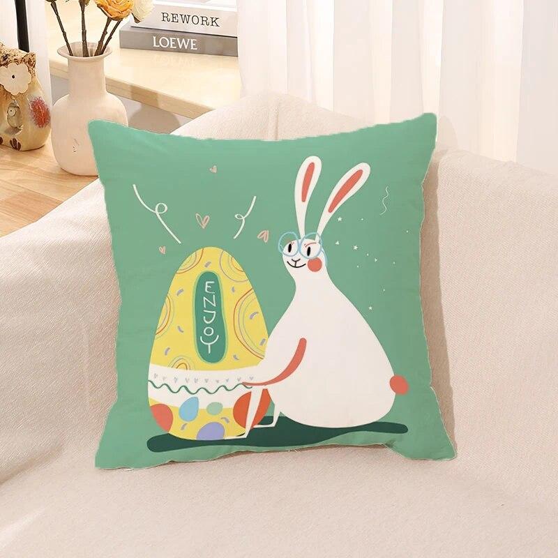 Easter Bunny Pillowcase Cushion Home Decor Office Bed Pillow Car Gift Decoration  Cover