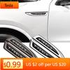 Autoaufkleber Tesla 2 Stück Auto Tesla Logo Abzeichen Emblem Seitenkotflügel Karosseriedekoration Aufkleber Für Tesla Model 3 S Y Coil WYE K80 Roadst