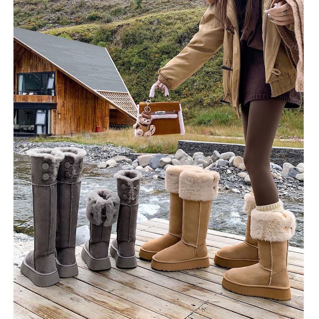 Winter snow boots warm velvet thick-soled long tube tall boots winter cotton shoes winter