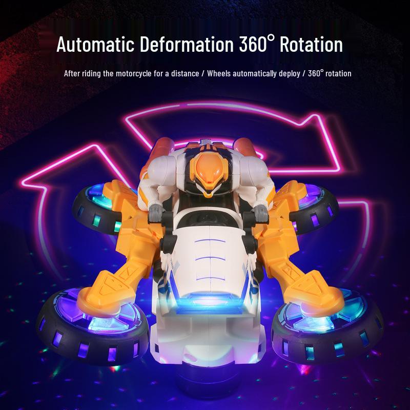 Transforming Motorcycle Warrior Toy with Lights and Music