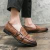 Luxury Brand Loafers Men's Slip-On Brown Designer Fashion Leather Shoes Thick Sole Comfortable Casual Shoes Formal Men's Shoes