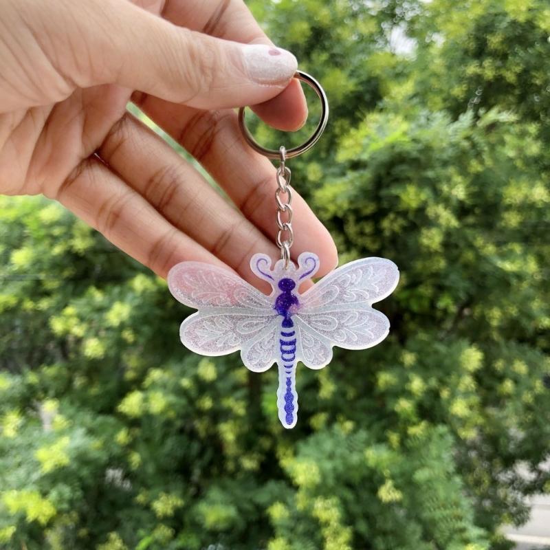 Delicate Detail Dragonflies Silicone Mold Artistic Dragonflies Keychain Silicone Mold for Custom Jewelry Accessory