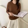 0 wool half placket round neck pullover knitted sweater top women's autumn simple age-reducing sweater