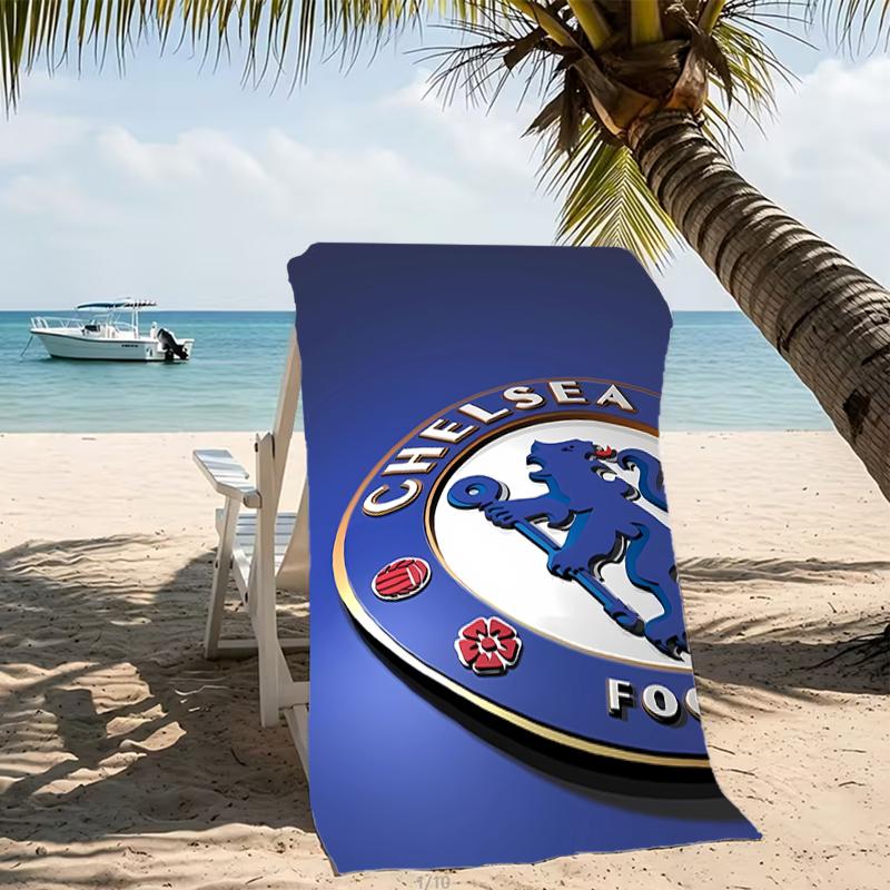 Beach Towel with Chelsea FC Logo Pattern - Soft,absorbent,machine Washable Lightweight&Modern,swimming,Travel Essentials