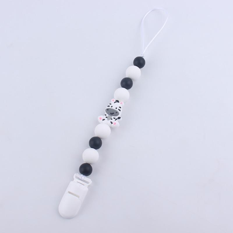 Cartoon Animal Soother Chain Baby Pacifier Holder Toddlers Pacifier Straps Teether Toy Pacifier Chain Baby Supply