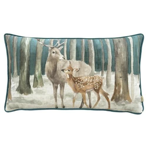Evans Lichfield Stag Scene Christmas Cushion Cover