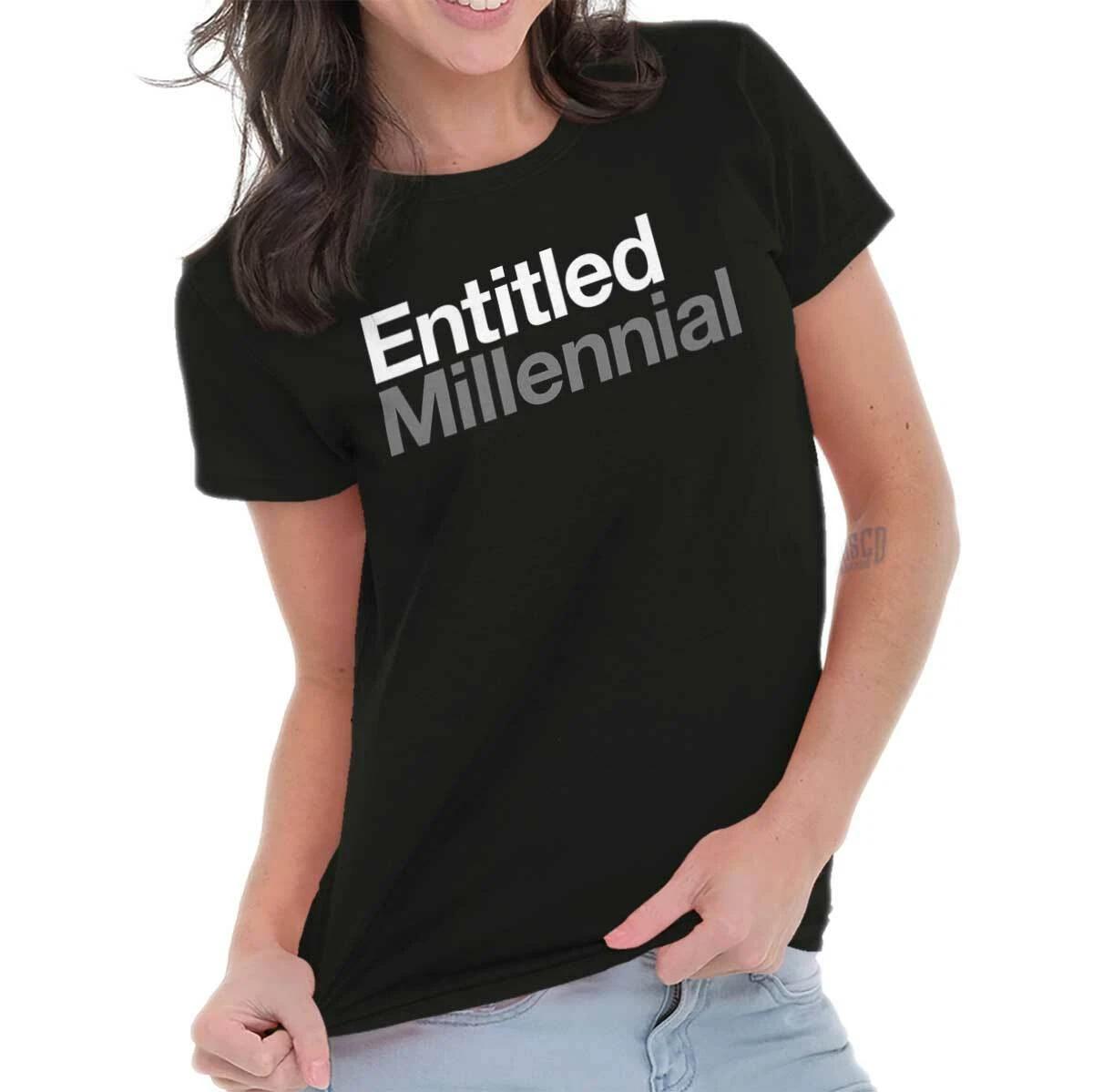 Funny Sarcastic Entitled Millennial Humor Graphic T Shirts for Women T-Shirts XL
