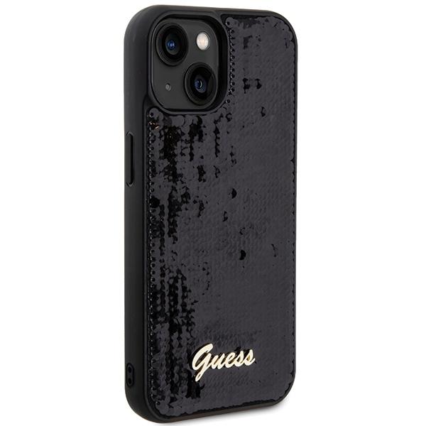 Guess Guhcp14Spsfdgsk Iphone 14 / 15 / 13 6.1 Czarny/Black Hardcase Sequin Script Metal