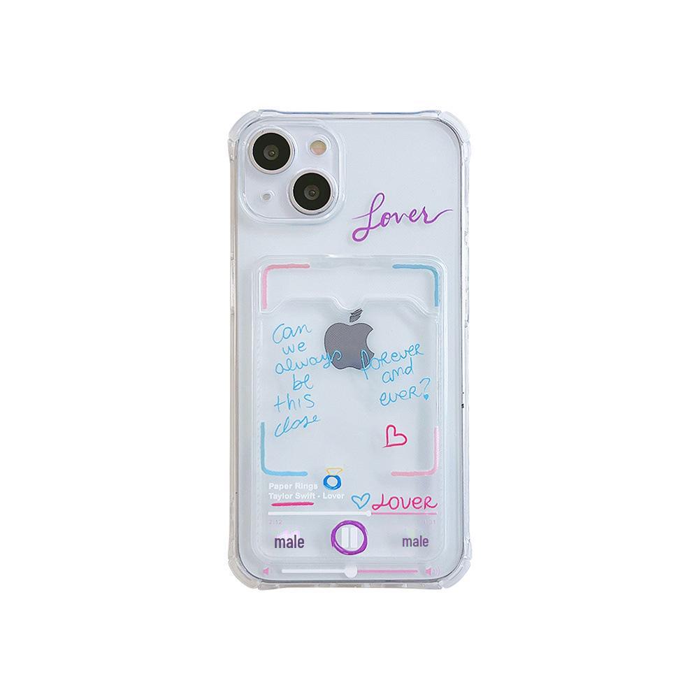 English Music Graffiti XR Apple 15 Phone Case for iPhone 11/12 Pro/13 XS Max with Card Slot