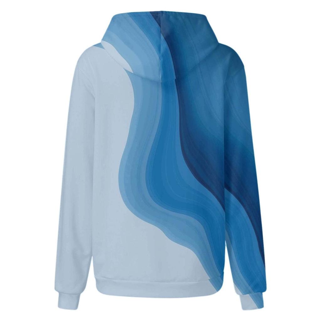 Women's Fashion Loose Casual Daily Long Sleeve Gradient Patchwork Top