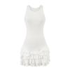 Miuli Miu Style American Sweetheart Gyaru Design Sense Frill Multi-Layer Cake Skirt Sleeveless Vest Dress