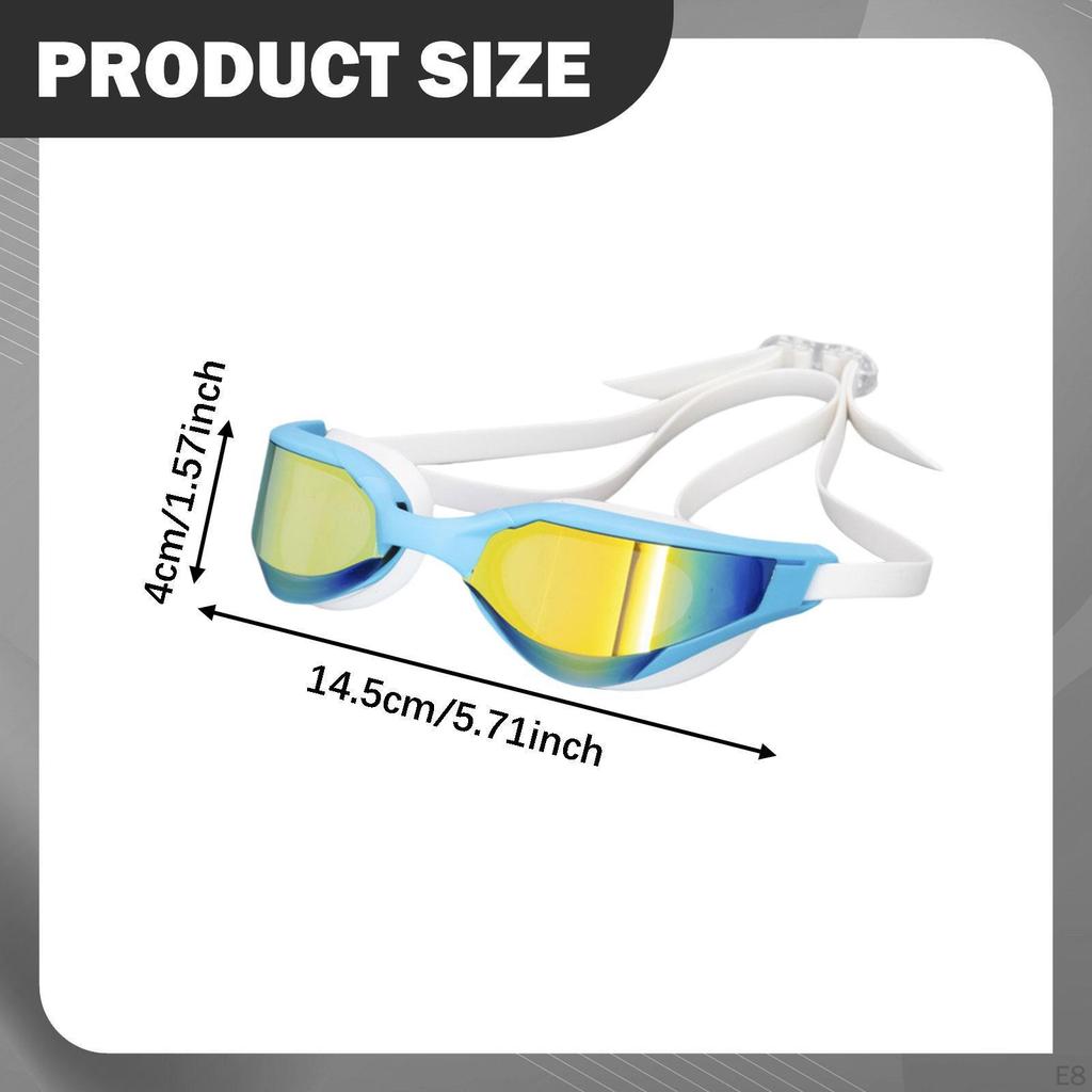 Swim Goggles Anti Fog Portable Pool for Swimming Outdoor Diving black and golden