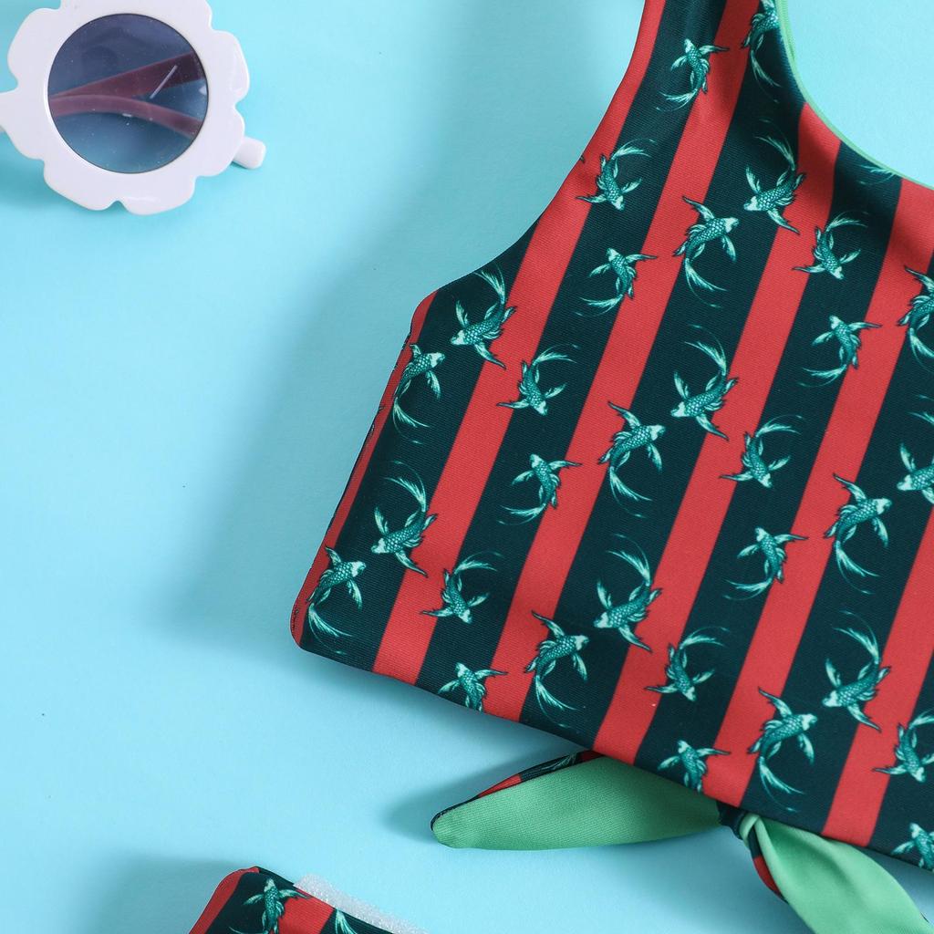 Exclusive Girls' Reversible Floral Print 2-Piece Bikini Swimsuit Set