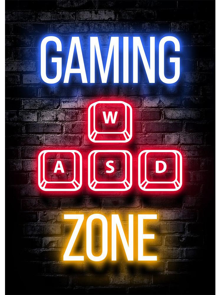 Poster modern pentru cameră de joacă cu efect de neon, imprimeuri pentru jucători de jocuri, pictură pe pânză, imagine artistică de perete pentru copii, băieți, cadou pentru decorarea camerei de jocuri