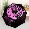 Hello Kitty,Rock Star Automatic Folding Umbrella-Simple 8-Rib Design, Bright Cartoon Pattern, Durable Iron Frame, Suitable For Travel, Outdo