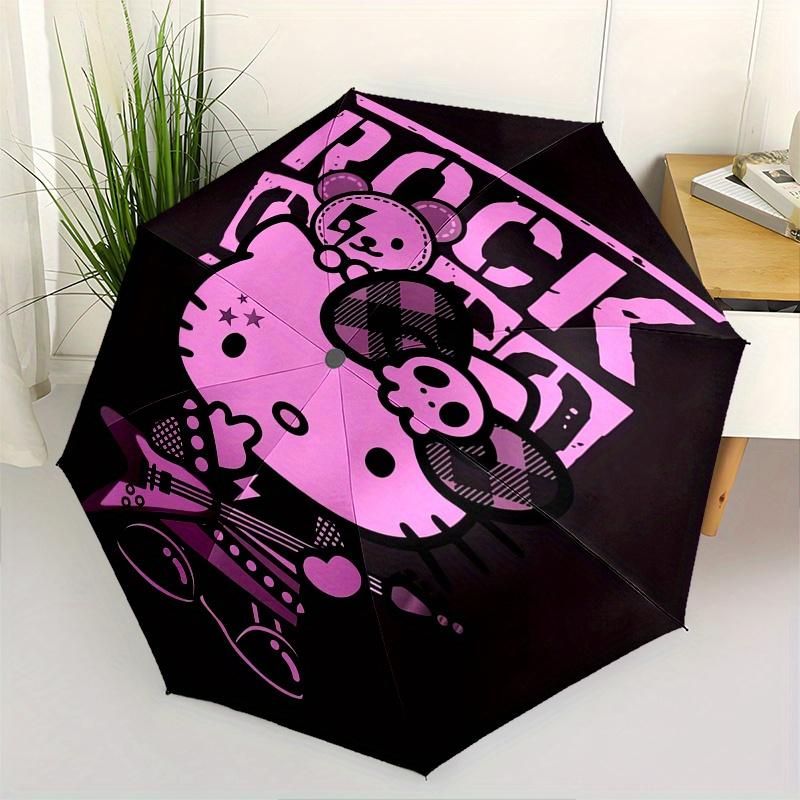 

Hello Kitty,Rock Star Automatic Folding Umbrella-Simple 8-Rib Design, Bright Cartoon Pattern, Durable Iron Frame, Suitable For Travel, Outdo