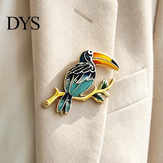 Enamel Bird Jewelry Toucan Brooch Pin for Women Men, Alloy Lapel Coats Pin, Clothing Accessories Suits Dresses Handbags Hats Artistic Shirts