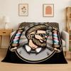 Retro Barber Shop Fashion Sign Flannel Blanket Soft Warm Throw Blanket for Bedroom Living Room Bed Travel Camping Picnic Cover
