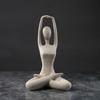 Scultura Zen Yoga, Statuetta Meditazione in Resina con Texture di Arenaria, Decorazione Astratta Posa Yoga per Soggiorno e Libreria, Regalo Accessori per la Casa