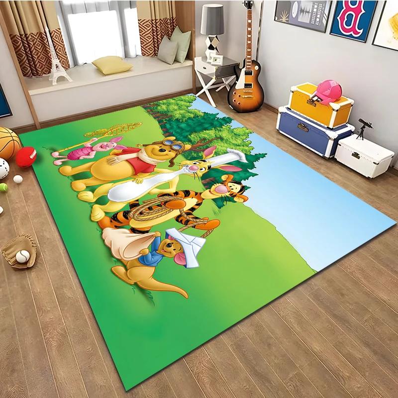 3D Various Styles and Sizes Winnie The Pooh Cartoon Carpet Home Living Room Bedroom Mats Sofa Doormat Decor Rugs, Fast Shipping