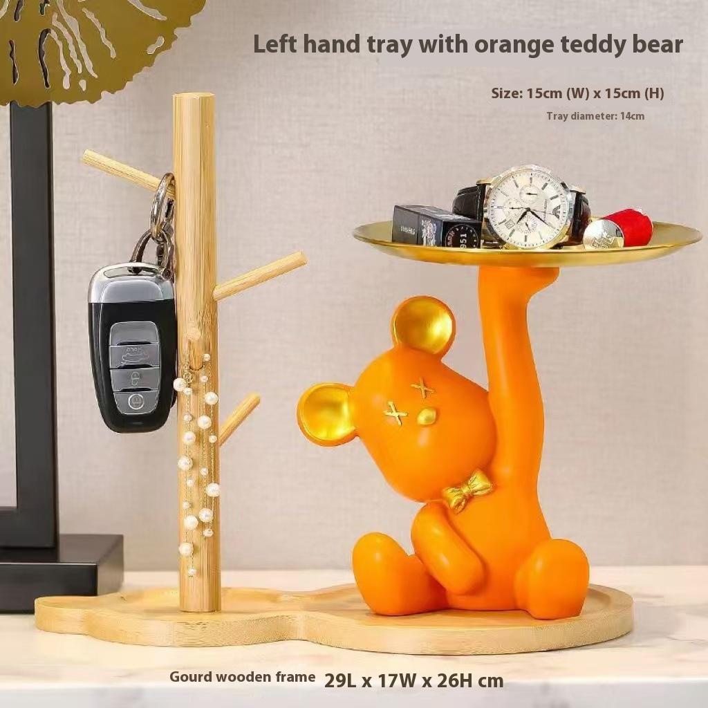 Entrance Key Storage Tray Ornament Living Room Office Desktop Light Luxury Home Honey Bear Tray