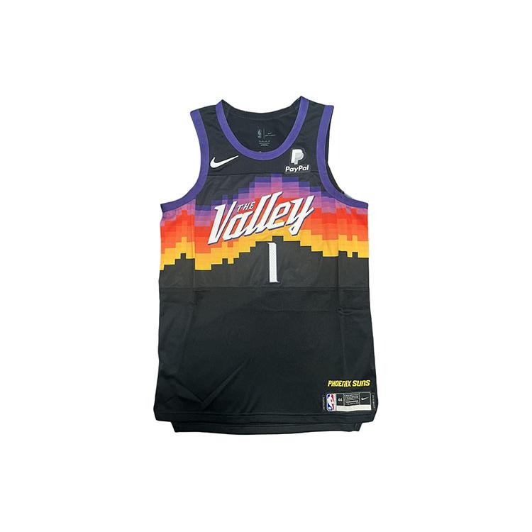 

New Nike Devin Booker Phoenix Suns City Edition The Valley Basketball Jerseys Unisex Black CN1627-010 L