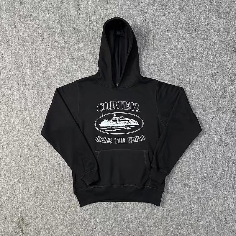Alcatraz Five-star Ship Printing Loose Hooded Sweater European and American Street Sports and Leisure Suit Trendy Manufacturers