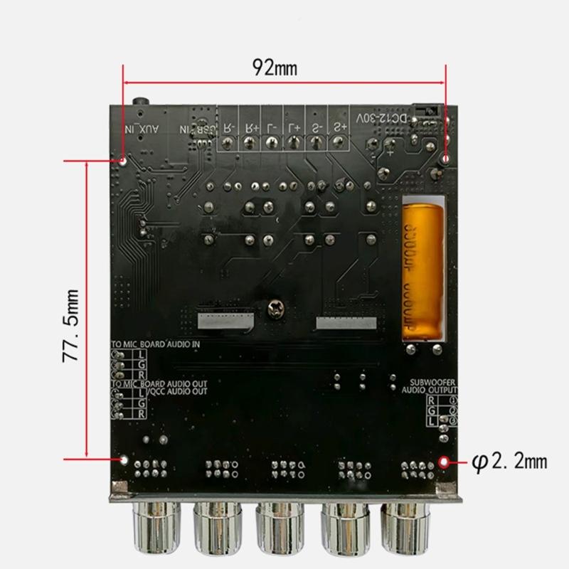 2.1 Channel 100Wx2+200W Channel Bluetooth-compatible Amplifier Board with Subwoofer TPA3221 Chip for Home Entertainment