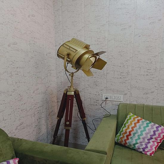 Handmade Tripod Studio Floor Lamp Marine Flap Searchlight Chrome Nickel Retro Spotlight Focus Floor Lamp Home Decor