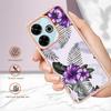 For Xiaomi Redmi 13 4G Case with IMD Marble Flower Pattern TPU Mobile Back Cover