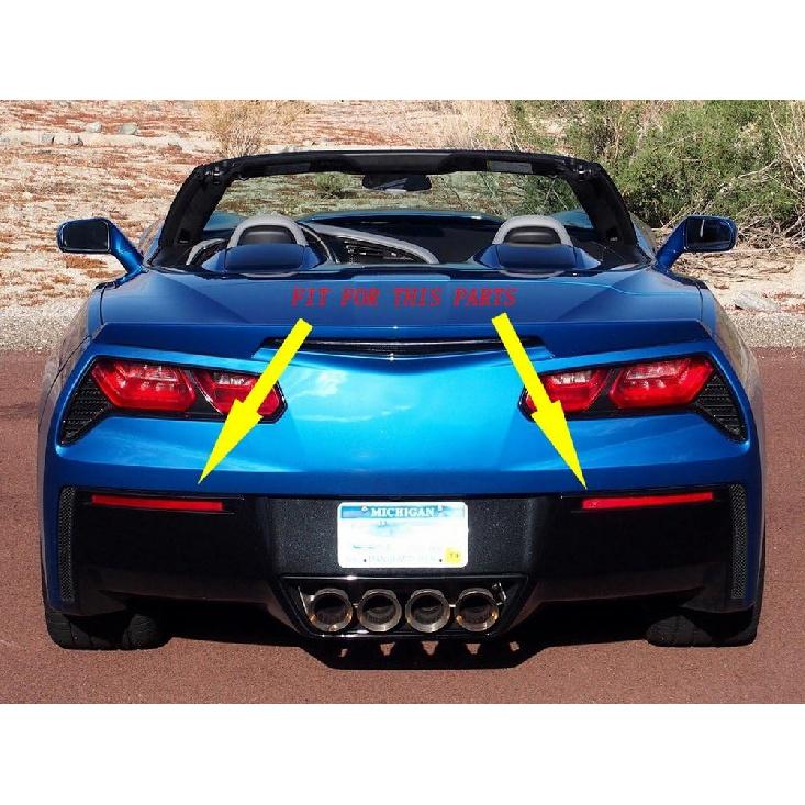 Carbon Fiber Look Rear Bumper Fog Cover Trims Accessories for 2014 2015 2016 2017 2018 2019 Chevrolet Corvette C7