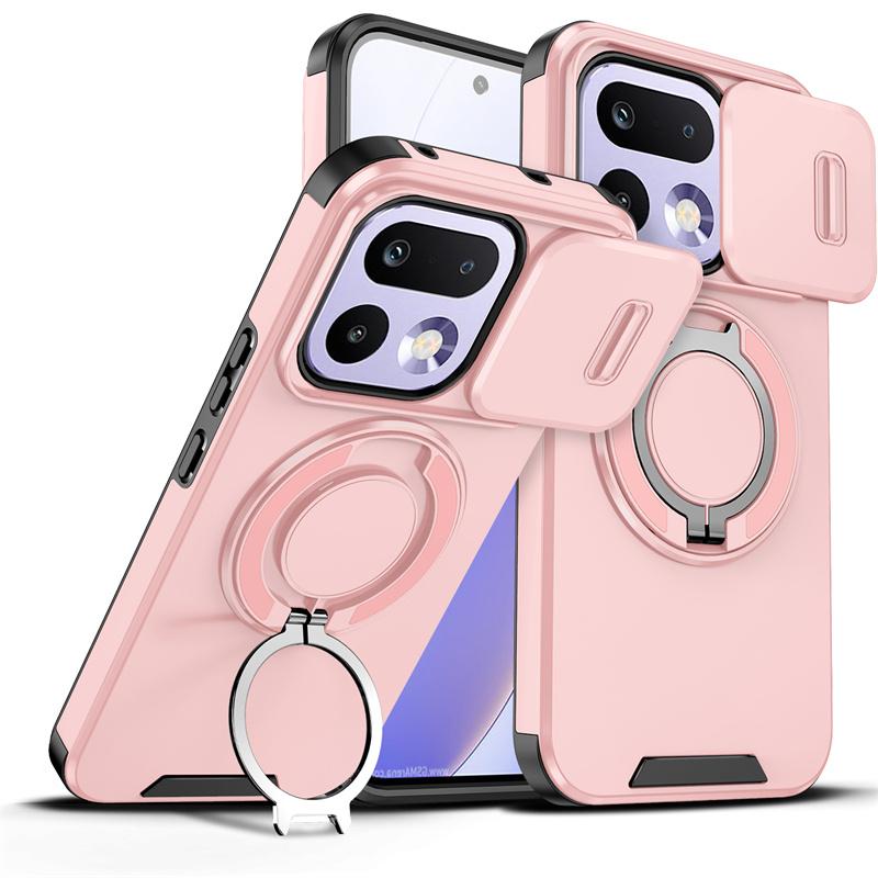Heavy Duty Armor Phone Case For OPPO Realme 16 Pro+ Plus 5G Slide Lens Magnetic Ring Stand Cover For Realme16 15 14 Pro Plus