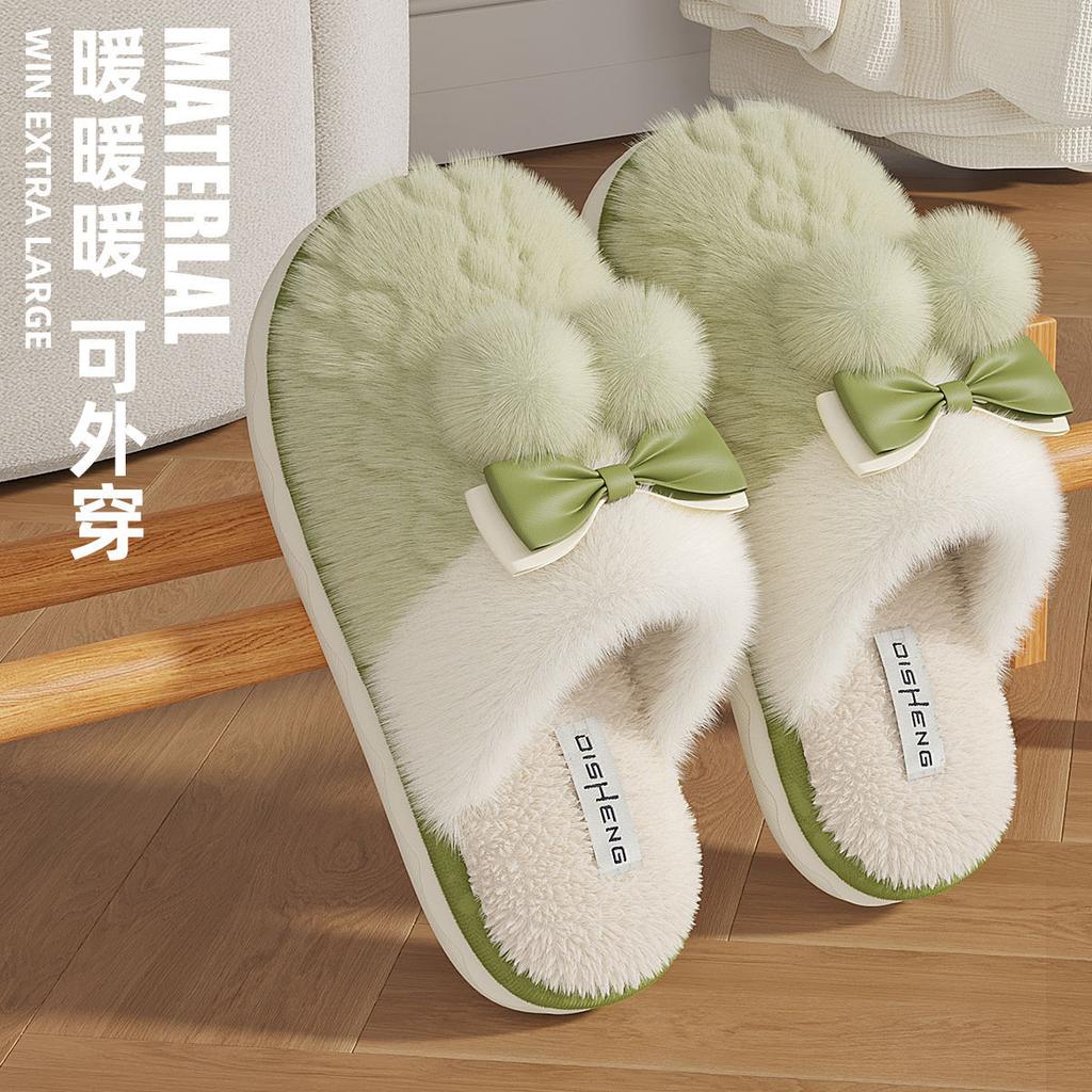 New Couple Cute Cotton Slippers Autumn and Winter Plush Thick Bottom Super Soft Indoor Home Slippers Winter