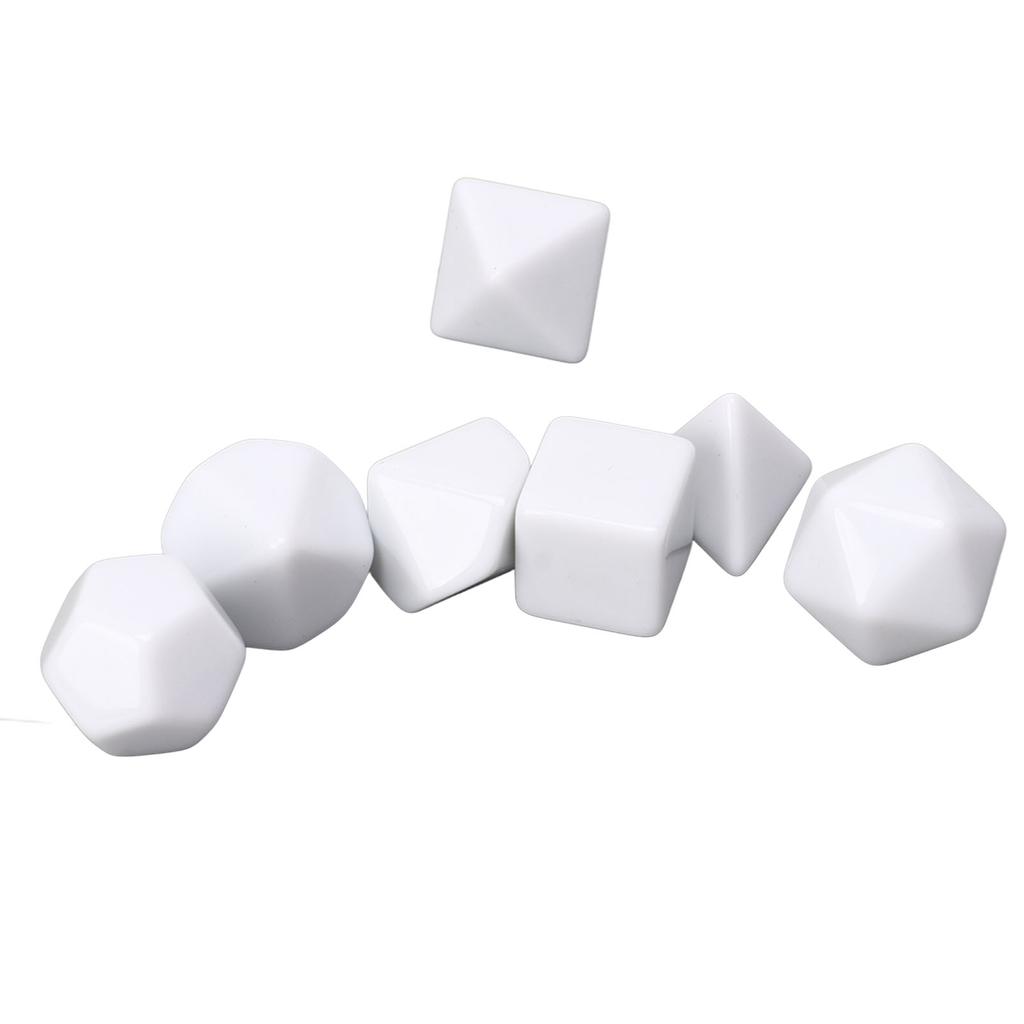 14pcs Blank Dice DIY Board Multi Shape Polyhedral Puzzle Blank Dice Set for Board Game Number