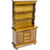 Miniature Furniture Dollhouse Wooden Dining Kitchen Miniature Cupboard Brown