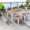 Wood-Plastic Outdoor Dining Set: Table & Chairs for Garden, Balcony, Courtyard, Terrace, Cafe