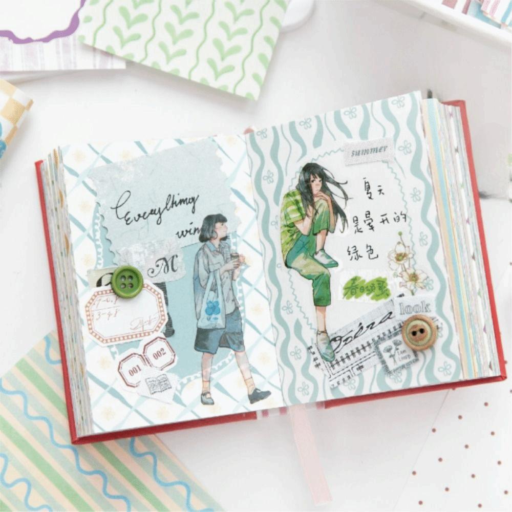 Basic Grid Pattern Memo Pads Moonlight Wish Book Series DIY Journal Decor School Office